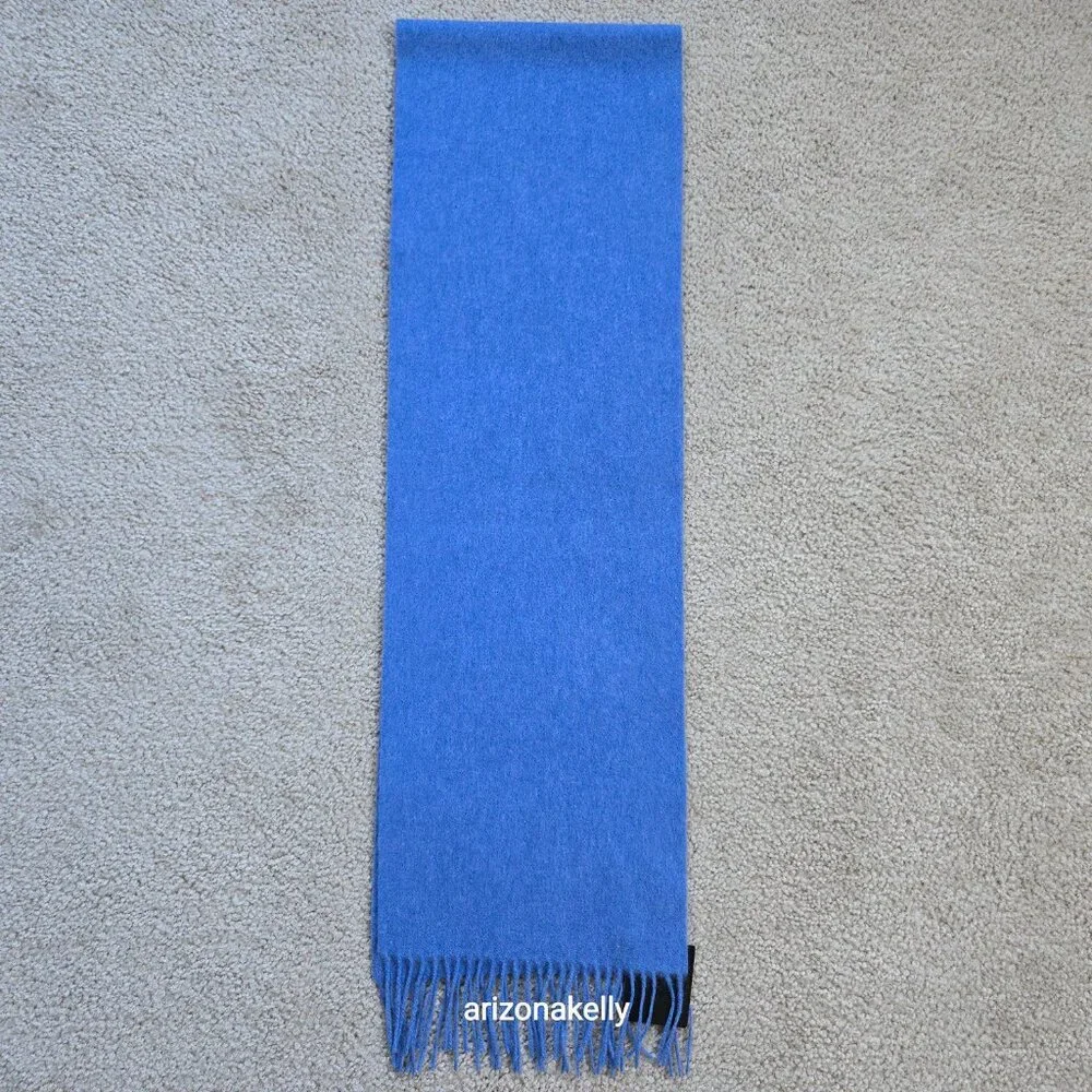 NWT Phenix 100% Cashmere Scarf Blue Fringe Nordstrom